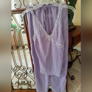 Lavender Lace Trim Pajama Set